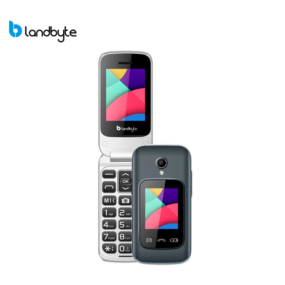 Teléfono celular Flip 4g LandByte LT1448, 1.77", Dual SIM, Radio FM, Desbloqueado Gris