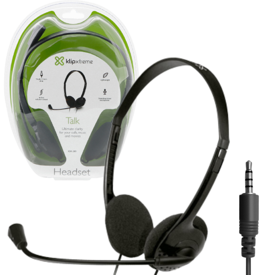 Auriculares Klip Xtreme PC 3,5mm Estéreo Livianos Con Control de Volumen - KSH-280