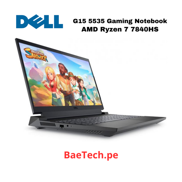 Laptop para videojuegos - Dell G15 5535 39.6cm (15.6") - AMD Ryzen 7 7840HS - 16GB Total RAM - 512GB SSD - AMD Chip - 1 Home - NVIDIA GeForce RTX 4050 con 6GB - Español TecladoWindows 1