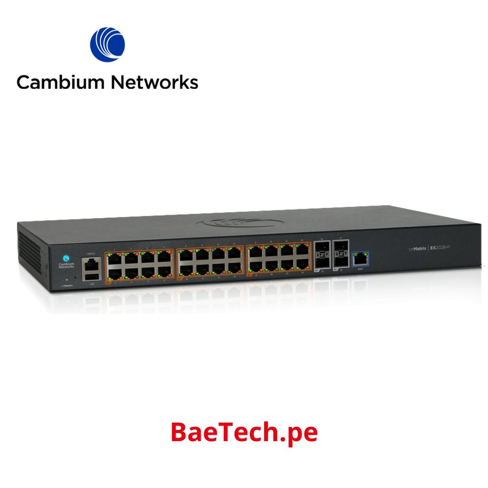 CAMBIUM NETWORKS MX-EX2028P CNMATRIX EX2028-P, Switch PoE Ethernet Inteligente
