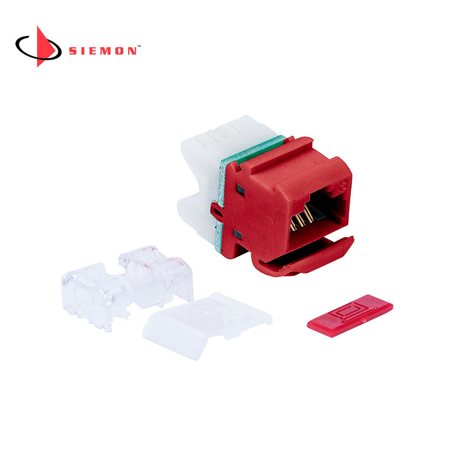 SIEMON MX6-03B Jack cat6, angular, UTP rojo
