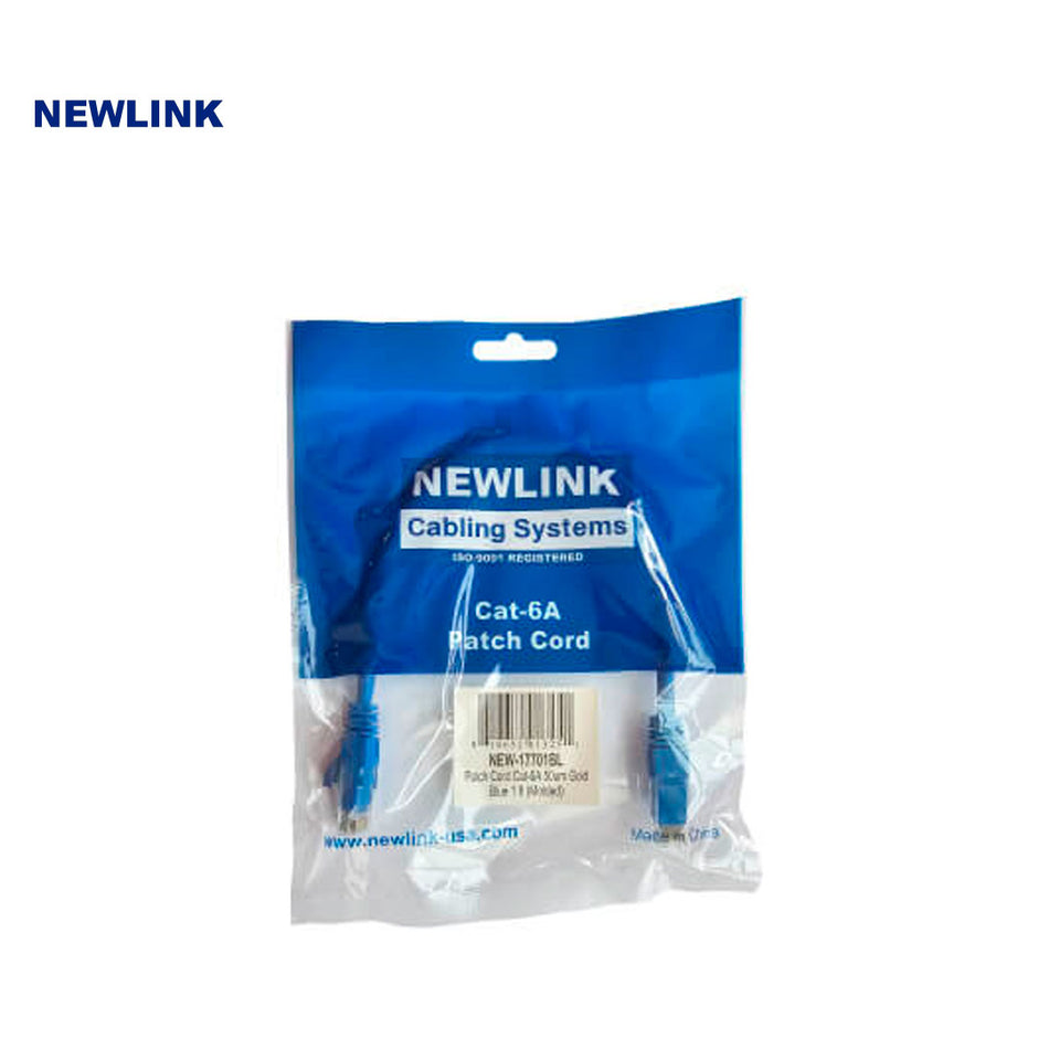 NEWLINK NEW-17701BL PATCH CORD CAT6A 1 PIE AZUL