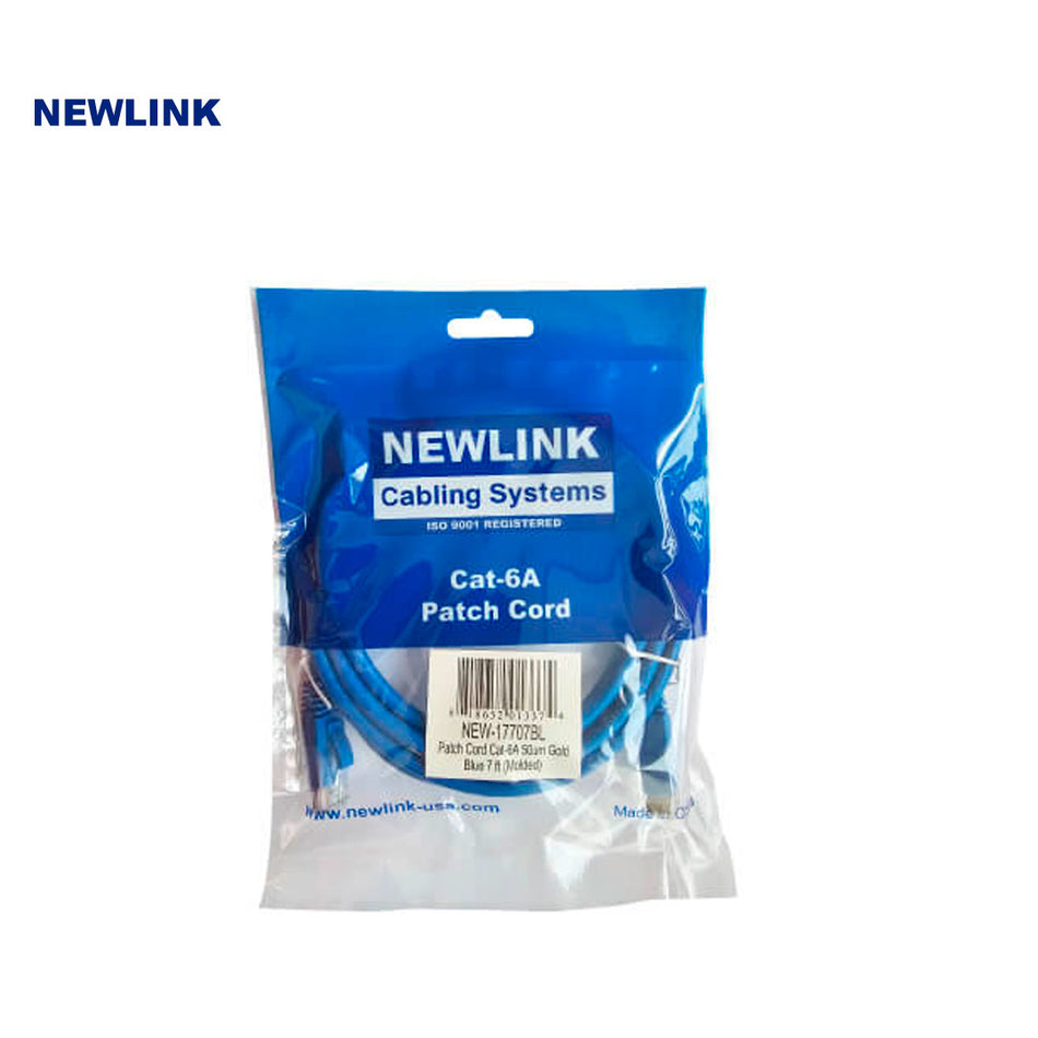NEWLINK NEW-17707BL PATCH CORD CAT6A 7 PIES AZUL