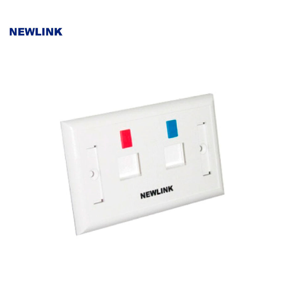 NEWLINK NEW-4000002 WALL PLATE 2 PUERTOS