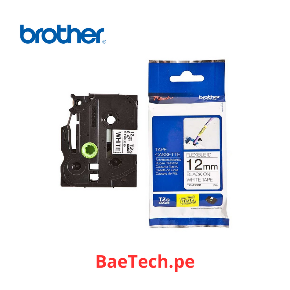 BROTHER TZEFX-231 - CINTA FLEX BLANCO 12MM (TZEFX-231)