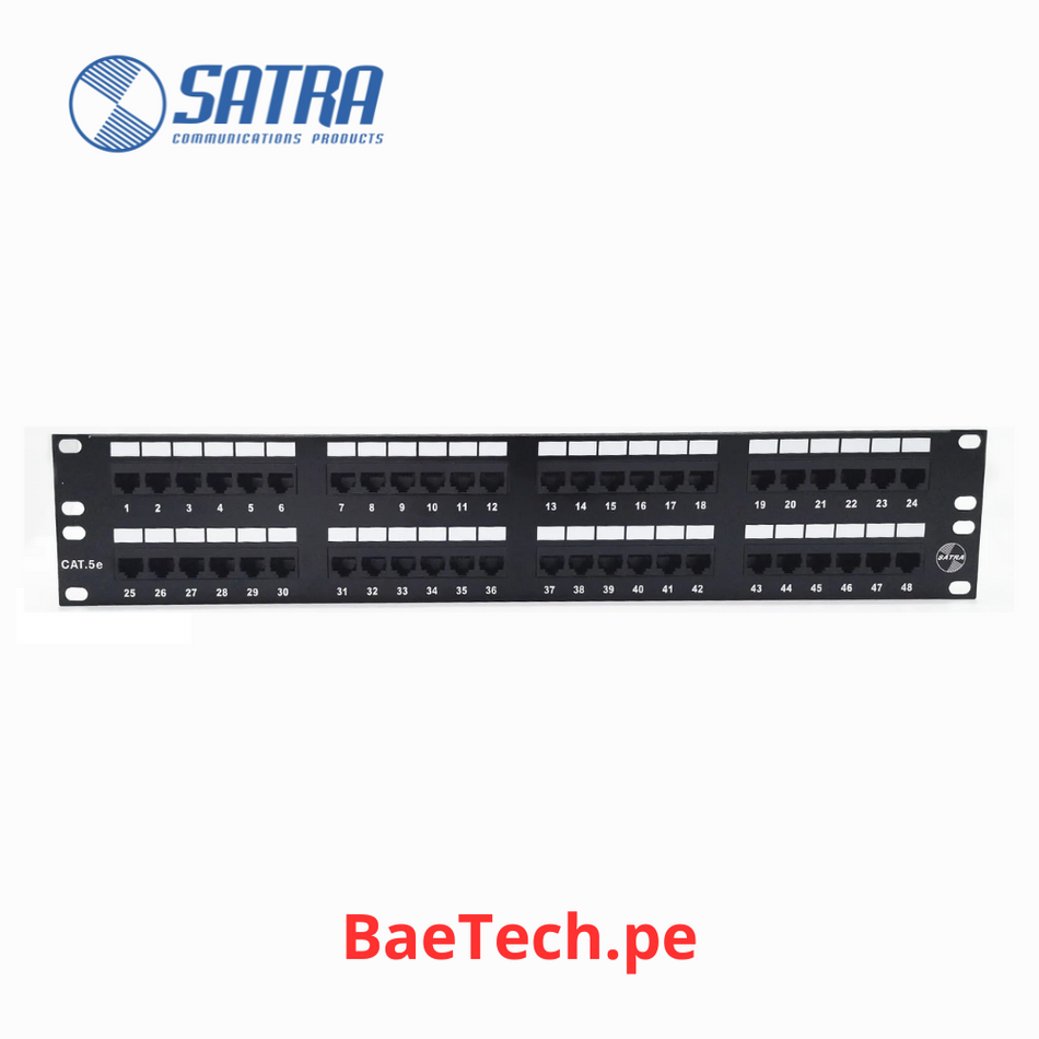 Patch panel CAT 6 de 48 puertos SATRA 102022800 Panel de conexion modular descargado