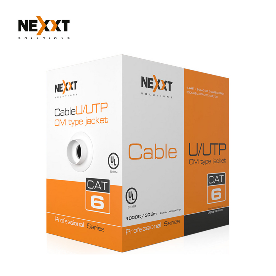 CABLE NEXXT SOLUTIONS AB356NXT31 - CAT6, 305M 24AWG CM GRIS U/UTP