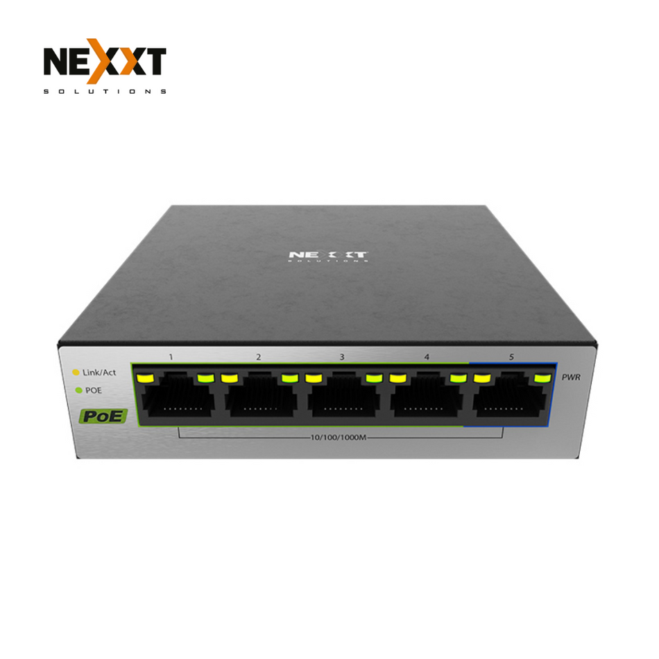 SWITCH NEXXT VERTEX NSW-V501P 5 PUERTOS GIGABIT POE+
