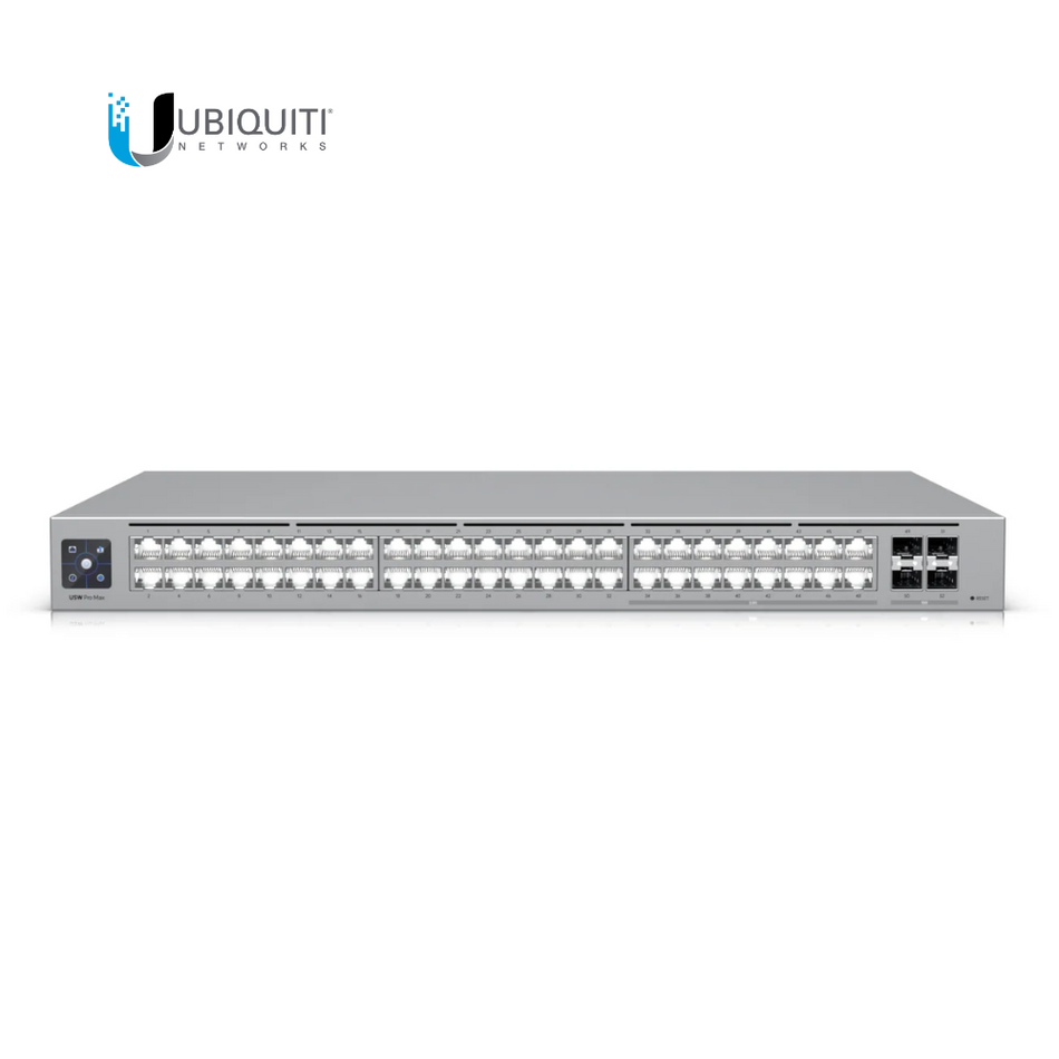 SWITCH UBIQUITI USW-PRO-MAX-48-POE ADMINISTRABLE L3, 48GEE, 4SFP/10G, 720W