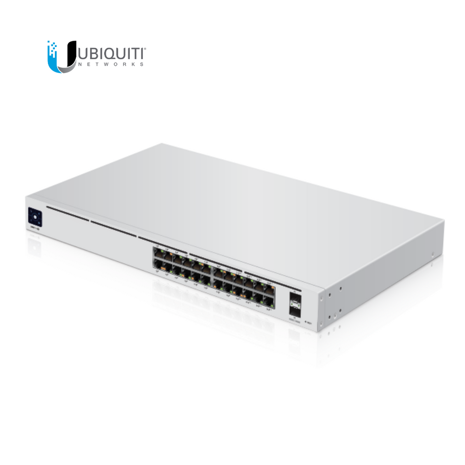 UBIQUITI USW-PRO-24 CONMUTADOR DE CAPA 3 DE 24 PUERTOS QUE ADMITE CONEXIONES 10G SFP+ CON REFRIGERACIÓN SIN VENTILADOR