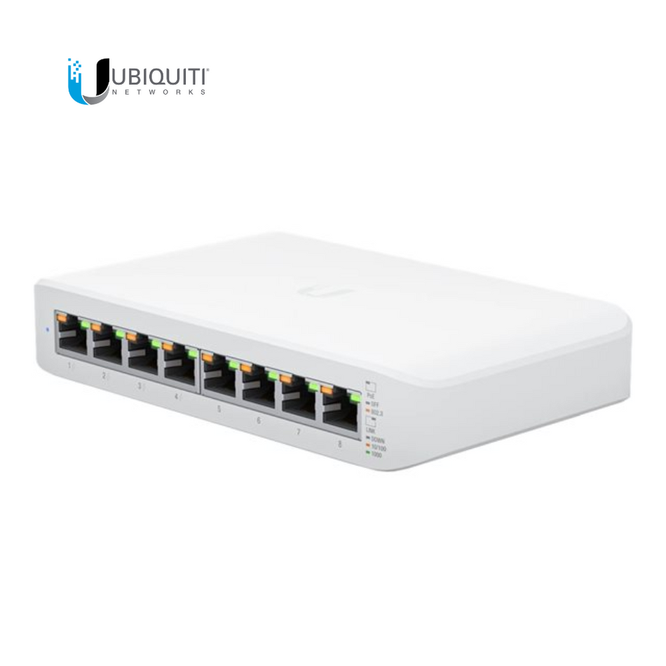 UBIQUITI USW-LITE-8-POE (52W) SWITCH UNIFI 8 PUERTOS POE GIGABIT LITE ADMINISTRABLE