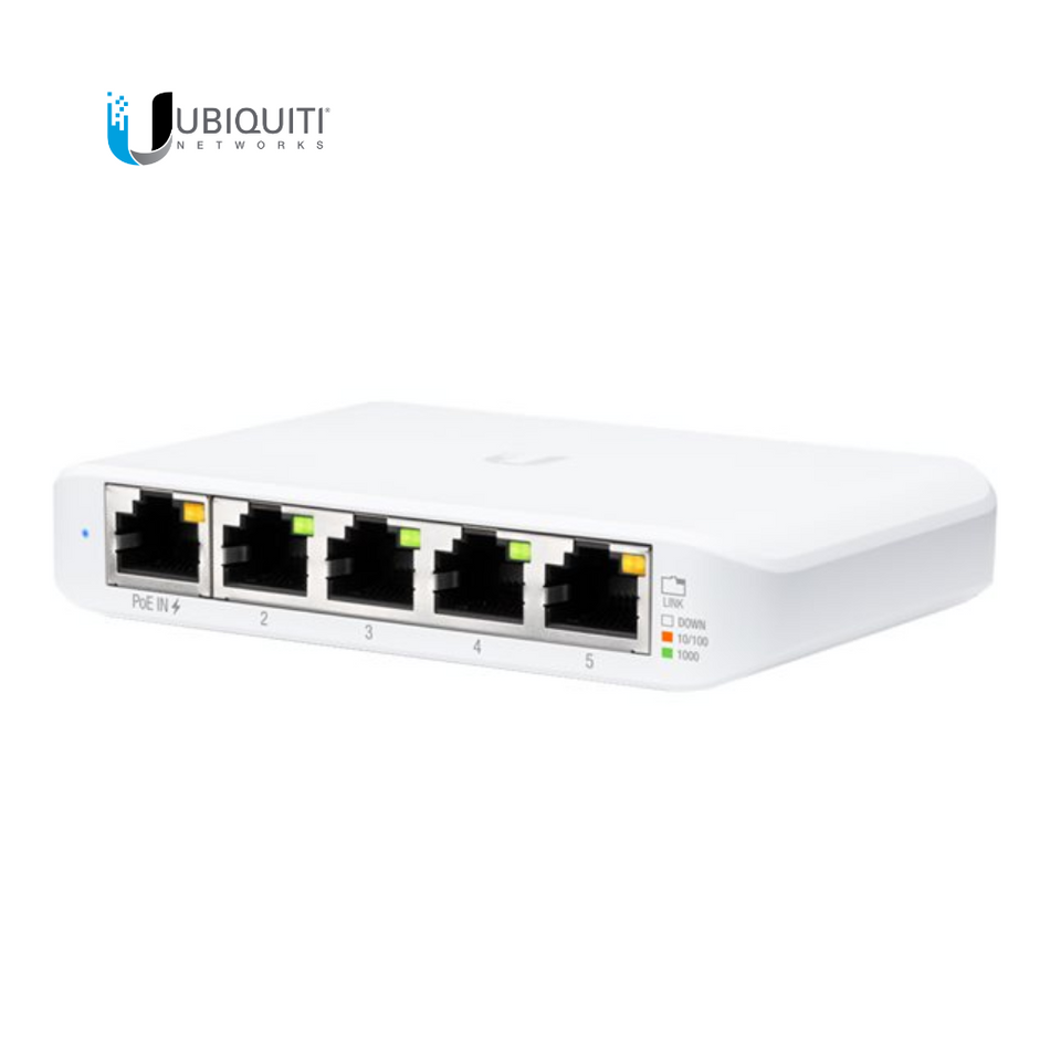 UBIQUITI USW-FLEX-MINI SWITCH UNIFI ADMINISTRABLE MINI DE 5 PUERTOS 10/100/1000 MBPS, SOPORTA ENTRADA DE POE 802.3AF/AT