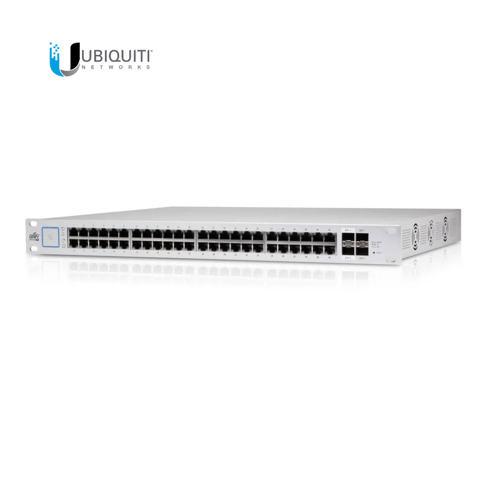 UBIQUITI US-48-500W UNIFI SWITCH POE+ ADMINISTRABLE DE 48 PUERTOS 10/100/1000 MBPS, 2 PUERTOS SFP GIGABIT, 2 PUERTOS SFP+ 10 G, 500W