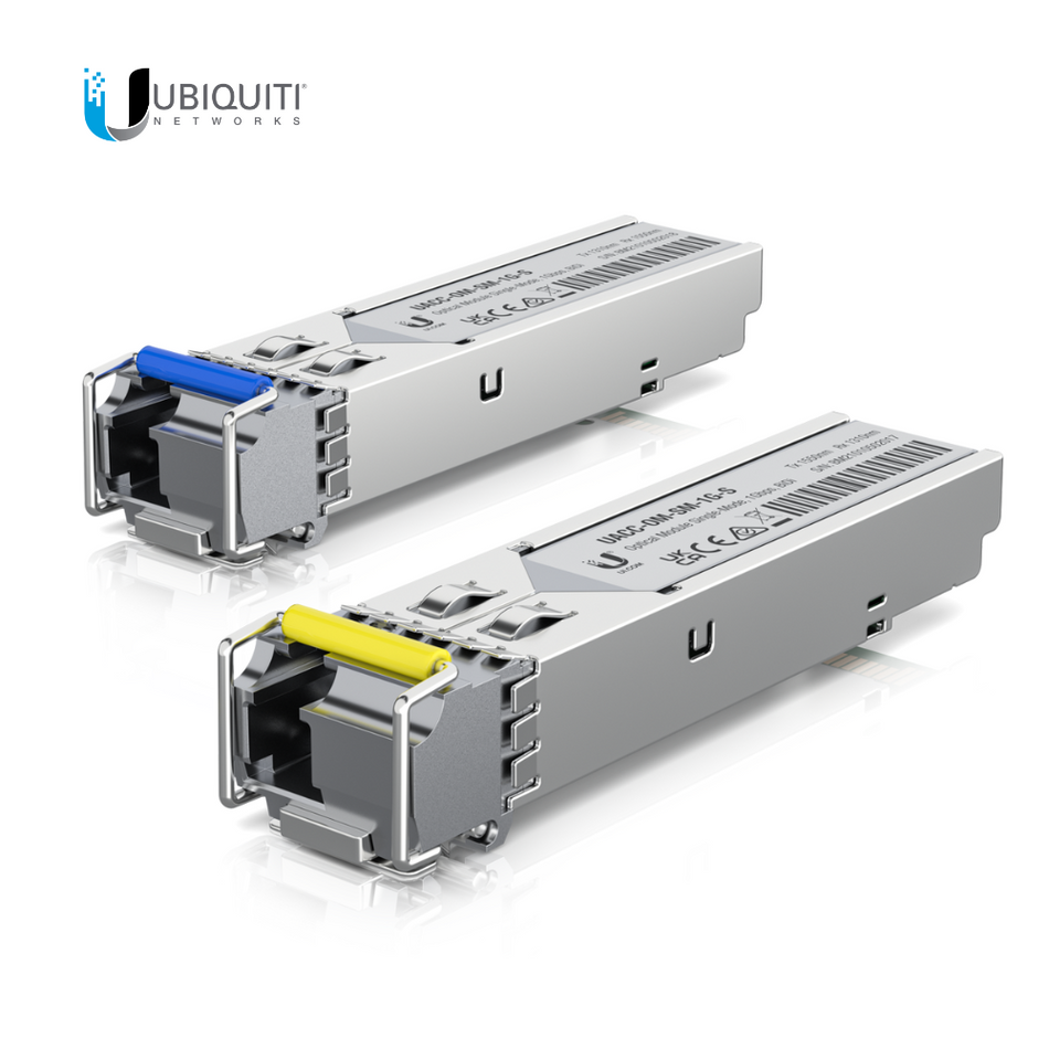 UBIQUITI UACC-OM-SM-1G-S-2 MÓDULO TRANSCEIVER DE FIBRA MONOMODO, SIMPLEX, PAQUETE DE 2 (PAR)