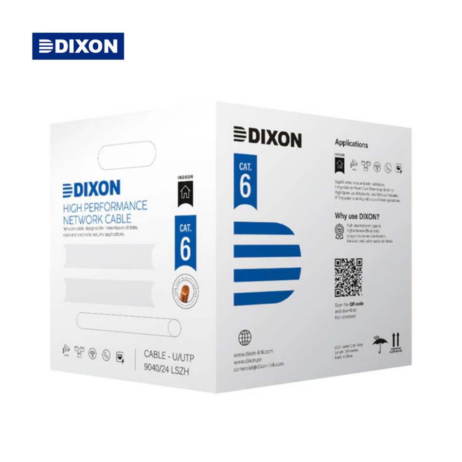 DIXON 9040/24 LSZH CABLE DE RED UTP CAT6 LSZH 305M, GRIS, COBRE