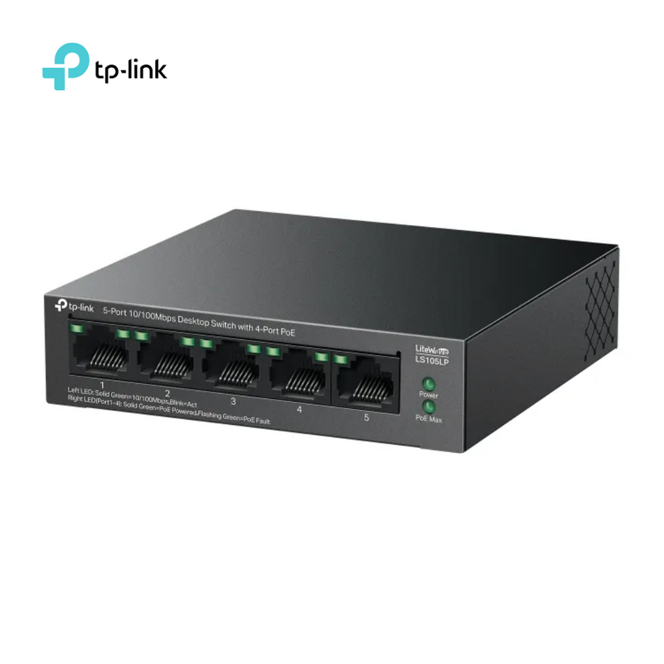 TP-LINK LS105LP SWITCH 5 PUERTOS 10/100MBPS CON 4P POE