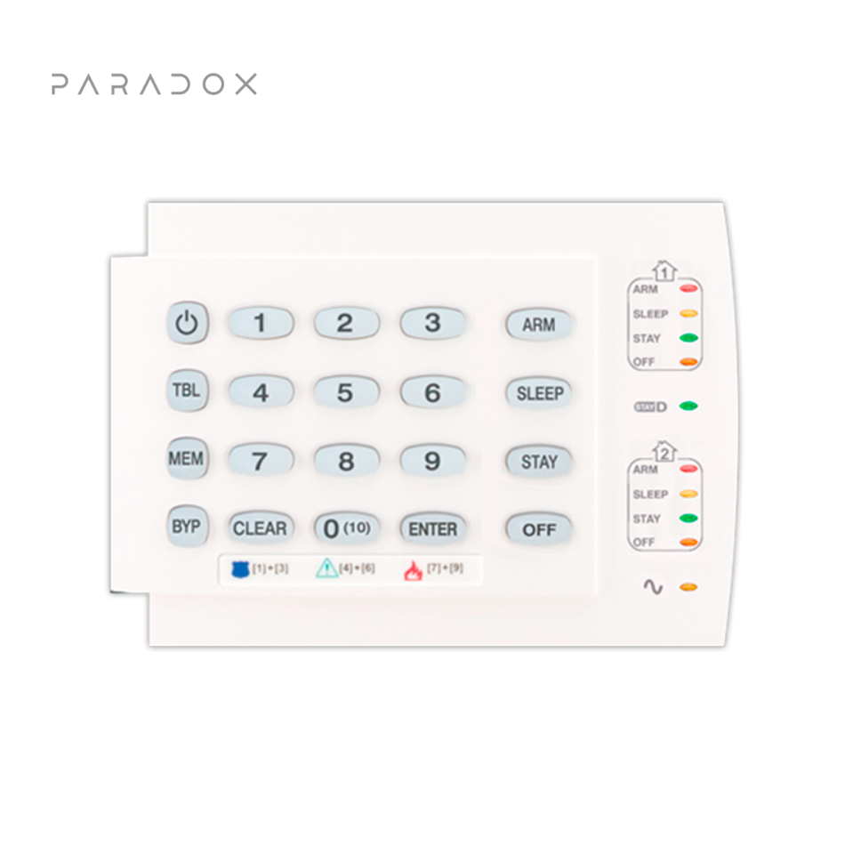 PARADOX K10H - TECLADO LED CABLEADO DE 10 ZONAS