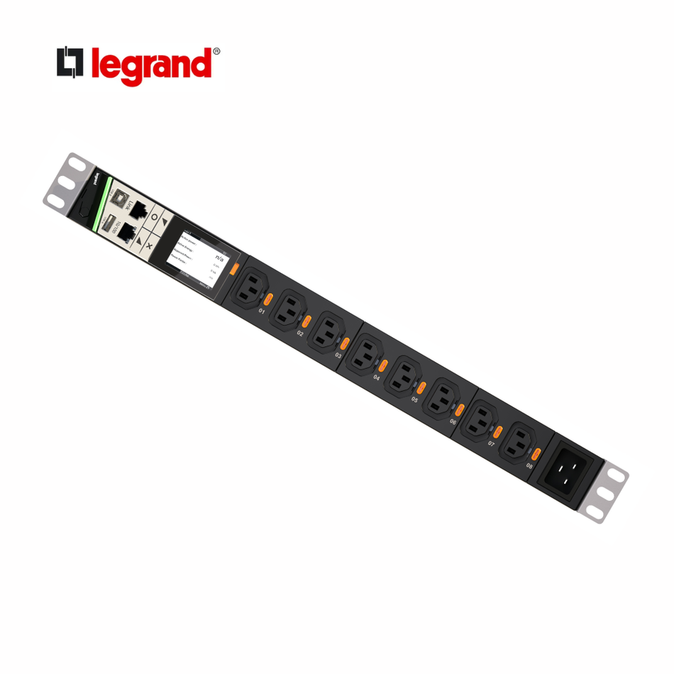 LEGRAND LE-646101 - PDU MONITOREABLE DE 19" ENTRADA C20 MONOFASICA 16A CON 8 SALIDAS
