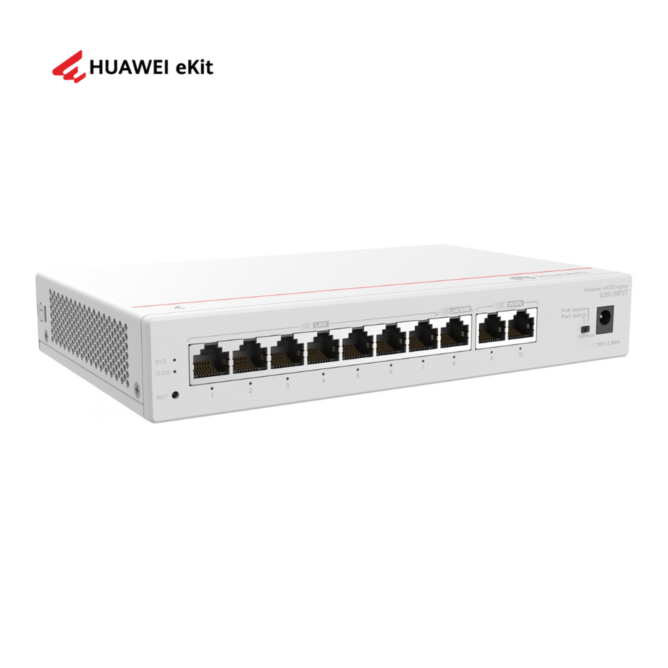 HUAWEI S380-S8P2T GATEWAY MULTISERVICIO 2GE WAN + 8GE LAN POE+ 124 W