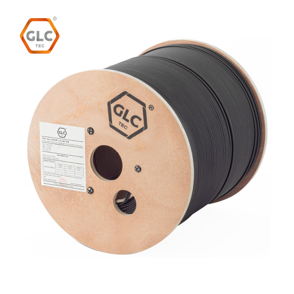 GLC TEC GLC-DROP-1-FLAT-DIE DROP CABLE FLAT 1 CORES SM FIG.8 C/PORTANTE DIELECTRICO X1000M