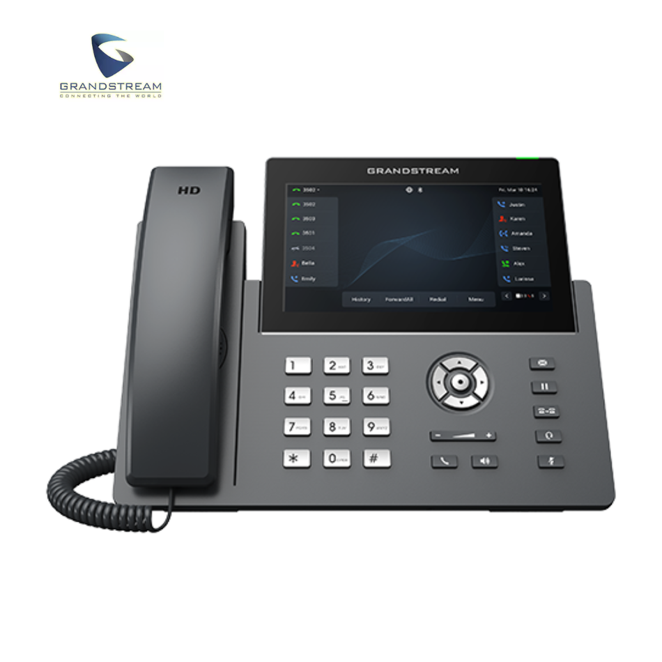 GRANDSTREAM GRP2670 TELÉFONO IP PROFESIONAL DE 12 LINEAS, 6 CUENTAS SIP, WIFI, BLUETOOTH, PANTALLA TACTIL 7", PUERTOS GIGABIT, POE