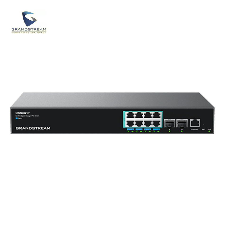 SWITCH GRANDSTREAM GWN7821P, 8 PORTS POE, 2 PORTS SFP+, 240W, CAPA 3