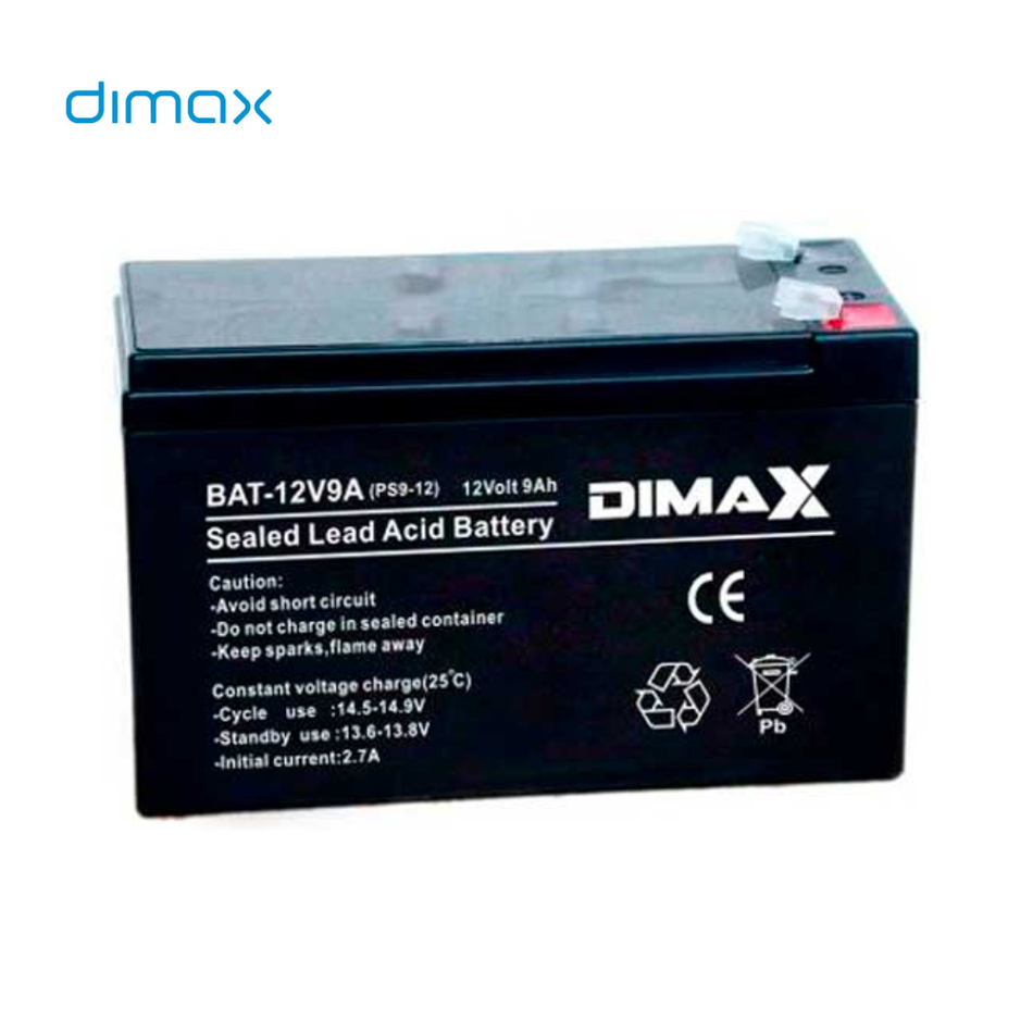 DIMAX BAT-12V9A - BATERIA SECA RECARGABLE 12 VOLTIOS 9 AMPERIOS