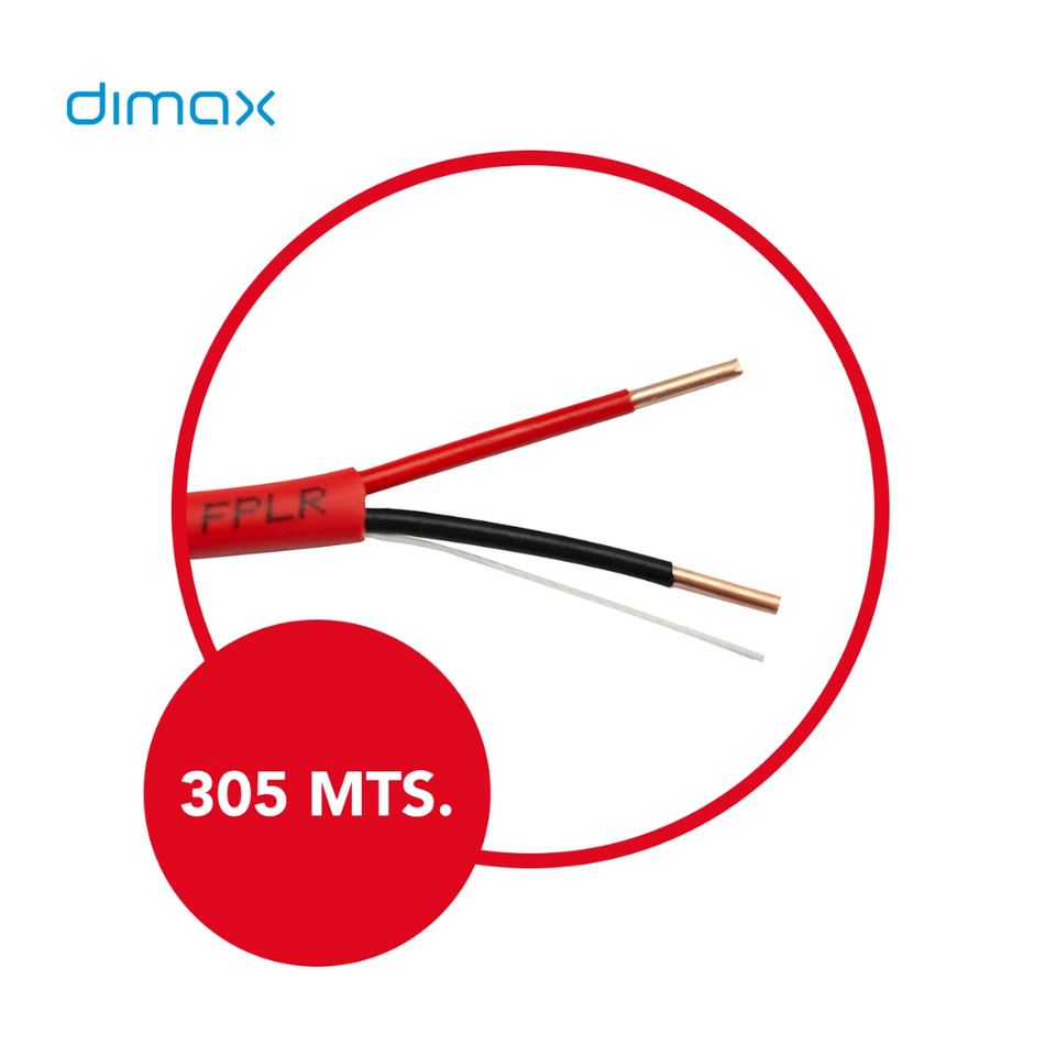 DIMAX T010 - CABLE SOLIDO FPLR 2X16 SIN BLINDAJE-TRENZADO PVC UL-LSZH 305 MTS