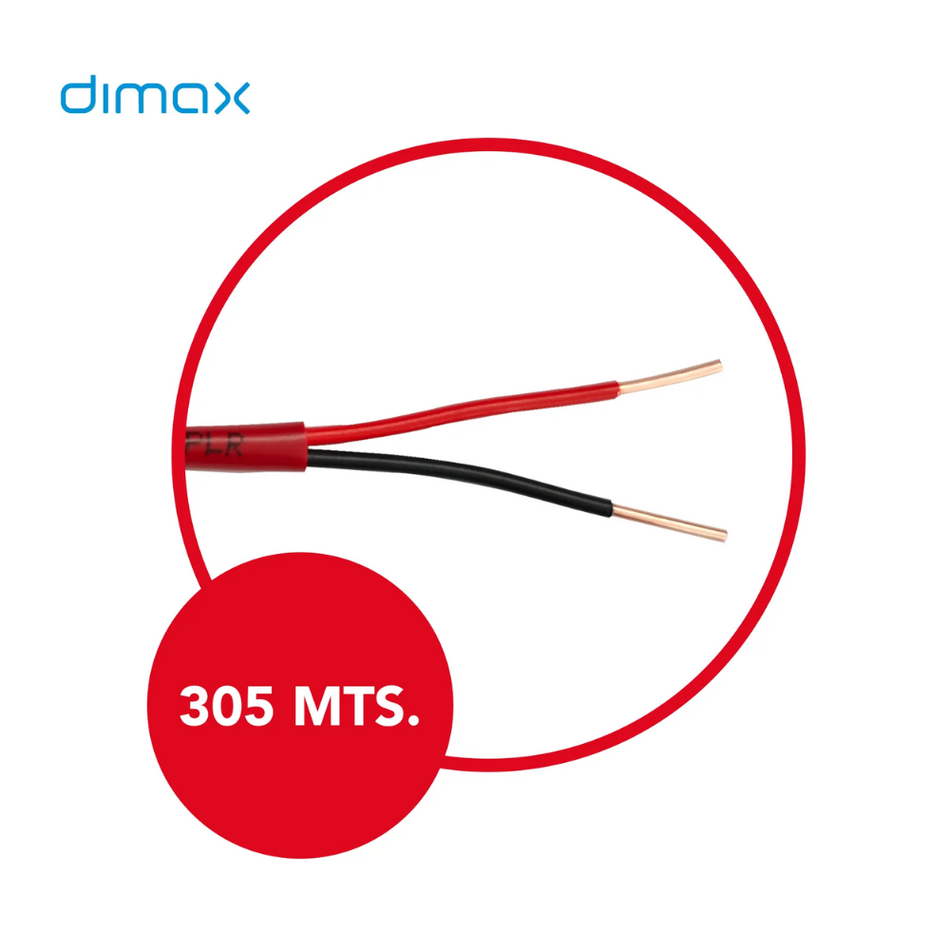 DIMAX T012 - CABLE SOLIDO FPLR 2X16 SIN BLINDAJE-TRENZADO PVC UL 305M