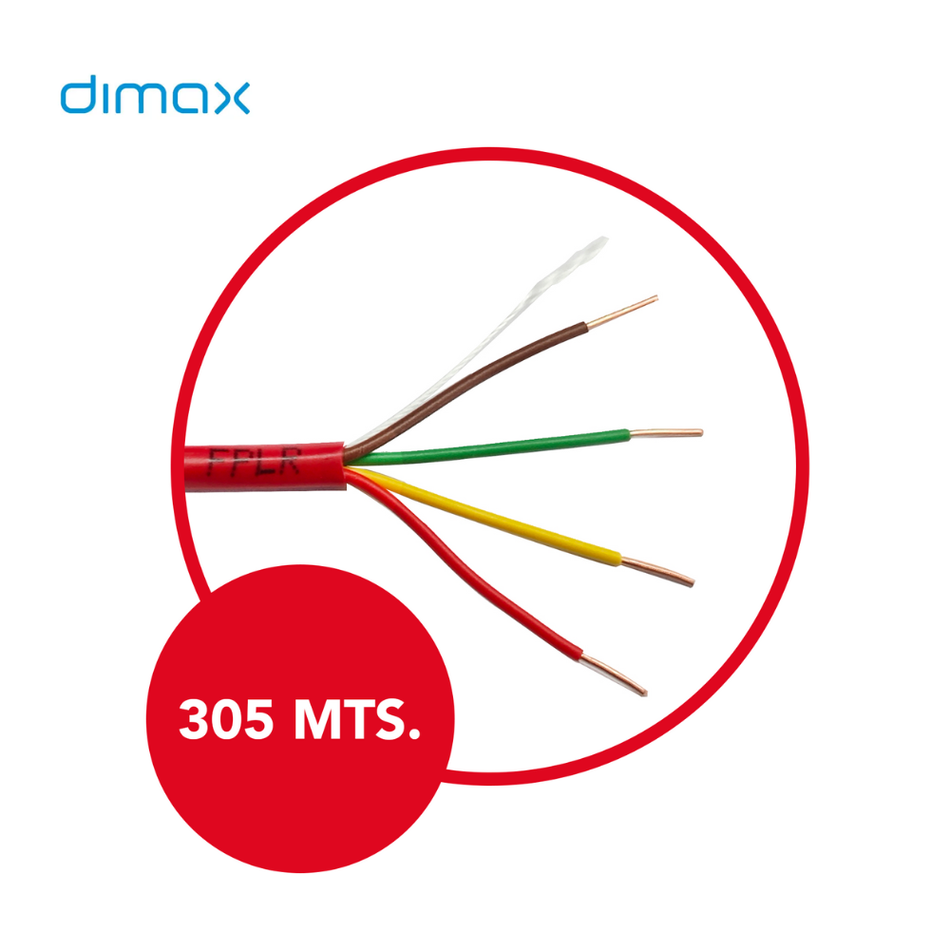 DIMAX T014 - CABLE SOLIDO FPLR 4X22 SIN BLINDAJE-TRENZADO PVC UL 305M