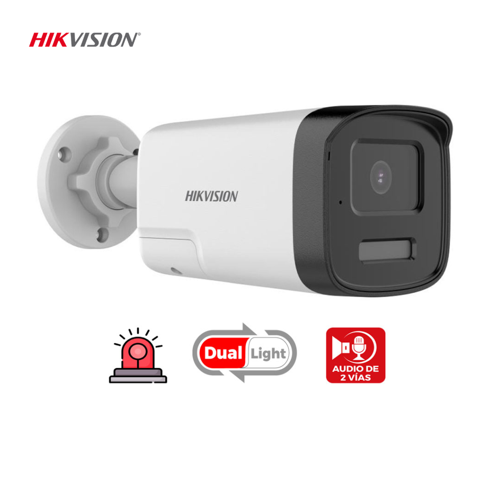 HIKVISION DS-2CE19K0T-LXTS CÁMARA TUBO 5 MEGAPÍXELES 3K C/AUDIO 2 VÍAS PARLANTE Y ALARMA/SIRENA INFRARROJO 80 MTS LENTE 6MM