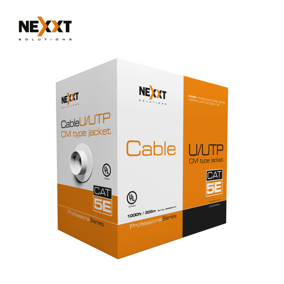 CABLE NEXXT SOLUTIONS AB355NXT31 CAT5E, 24AWG 305M, GRIS - CM UTP