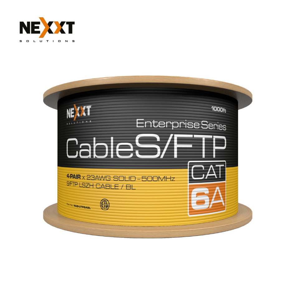 NEXXT SOLUTIONS NAB-UTP6ABL - CABLE EN BOBINA CAT6A SFTP AZUL 305 MTS