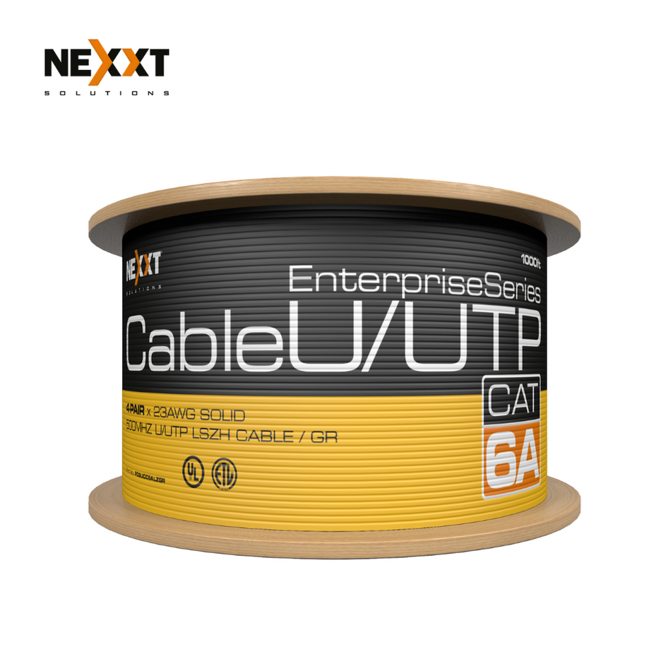 CABLE UTP NEXXT PCGUCC6ALZGR RED CAT6A BOBINA AWG23 LSZH GRIS 305M