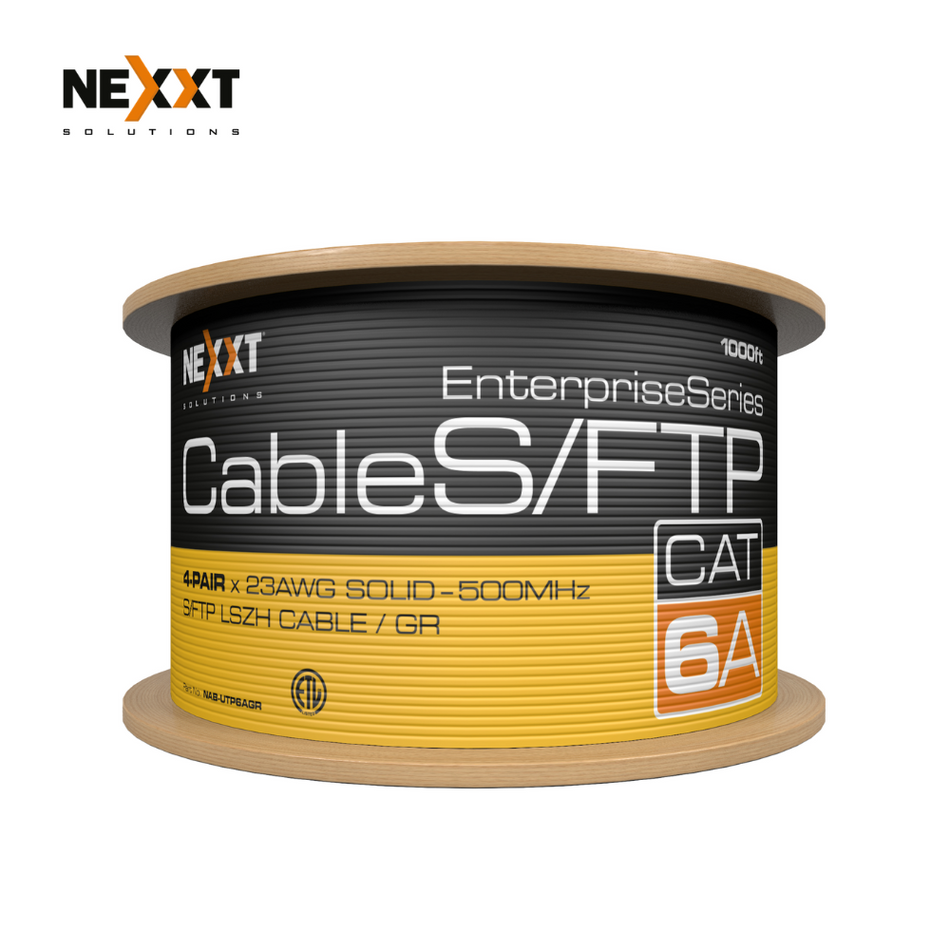 NEXXT SOLUTIONS NAB-UTP6AGR - CABLE EN BOBINA CAT6A SFTP GRIS 305 MTS