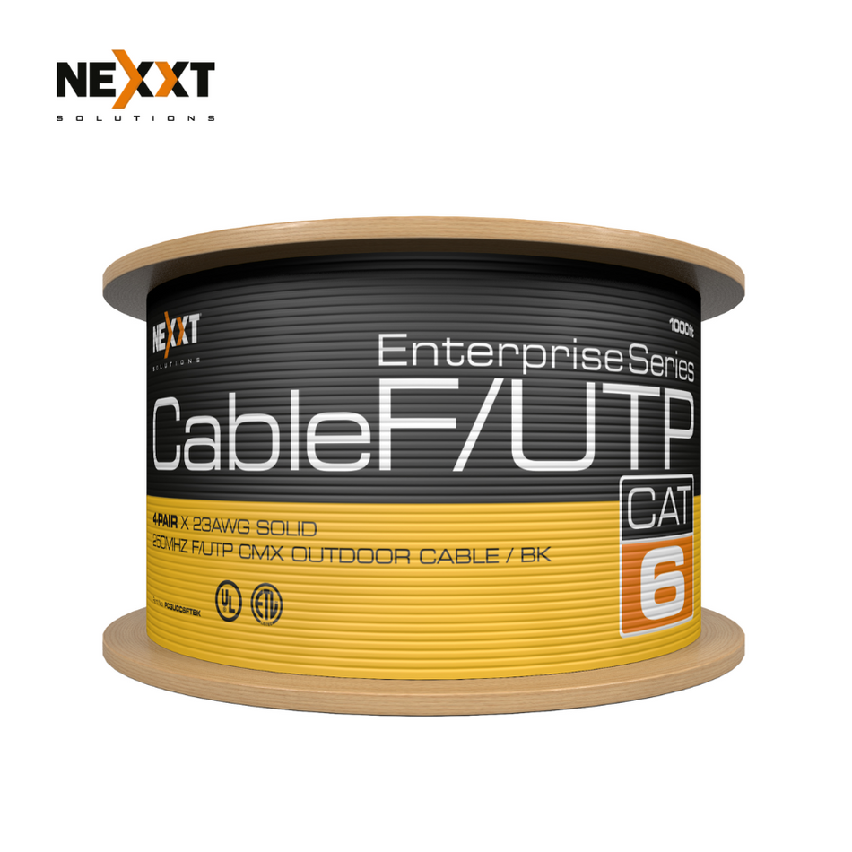 NEXXT SOLUTIONS PCGUCC6FTBK - CABLE BOBINA EXTERIOR CAT6 FUTP NEGRO 305 MTS