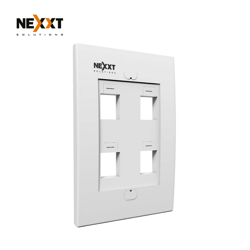 NEXXT SOLUTIONS AW160NXT04 PLACA DE PARED FACEPLATE 4 PUERTOS