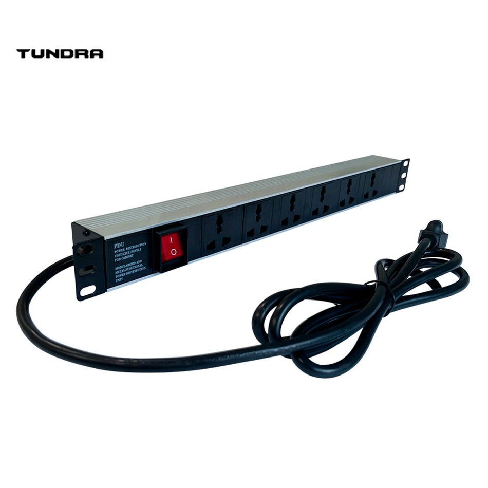 TUNDRA PDU-1906-110V Multitoma electrica horizontal 110V-15A/220V-8A 6 tomas con linea a tierra
