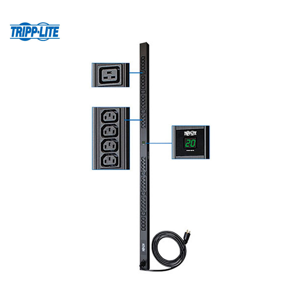 Unidad de distribución de energía Tripp-Lite PDUMV20HV, monofásico con medidor digital.