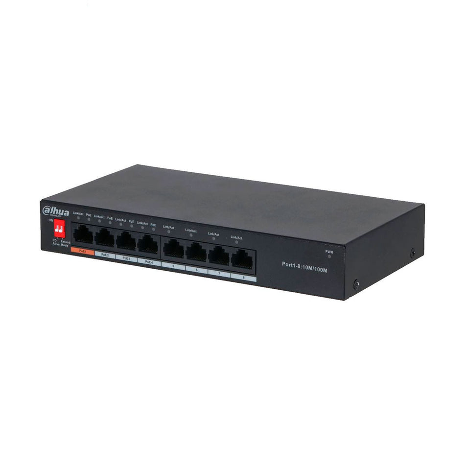 DAHUA PFS3008-8ET-60 - SWITCH PoE /8PT/ /802.3af/at/10/100/60W