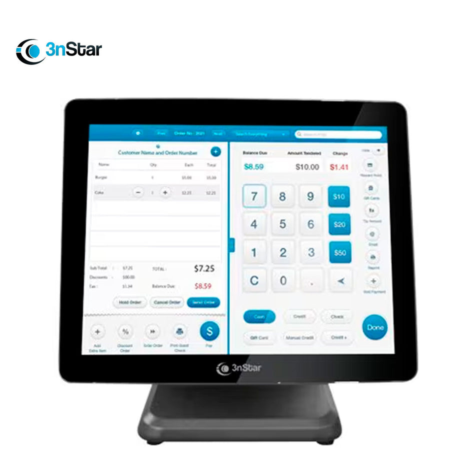 All In One 3nstar POS PTE0120, Intel J6412, 8GB - 240GB SSD, BT, W11