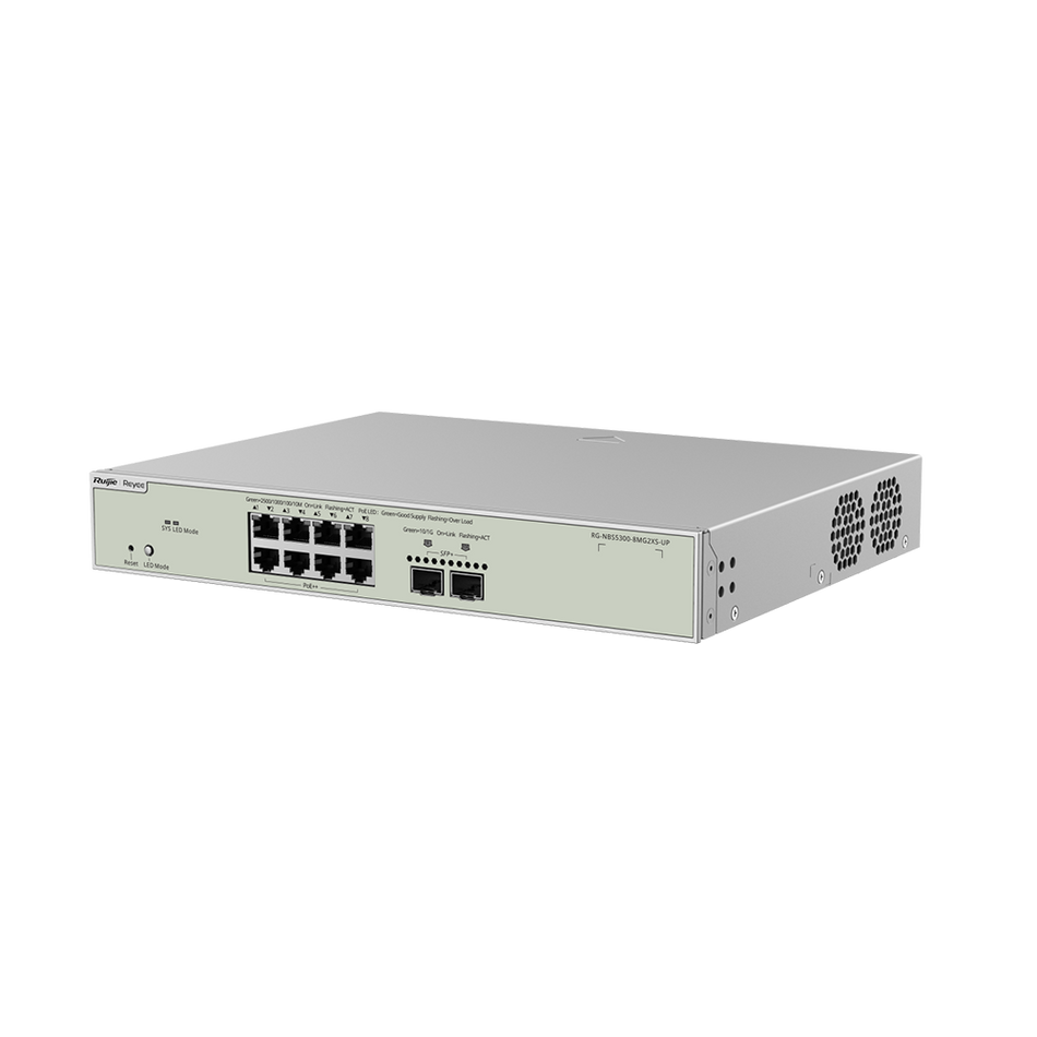 RUIJIE REYEE RG-NBS5300-8MG2XS-UP Switch MultiGigabit 8 Puertos PoE++ 2SFP+ Cloud L3
