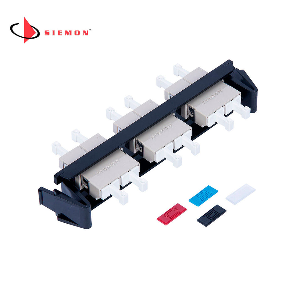 SIEMON RIC-F-LC12-01C Panel FO, 12 Acopladores, LC MM SM, Color Negro