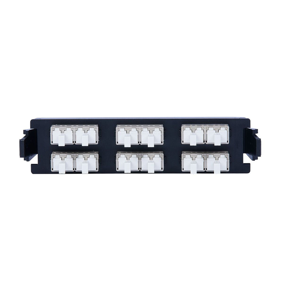 SIEMON RIC-F-LC24-01C Panel FO, con 24 Acopladores, LC MM SM, Negro LC DUPLEX