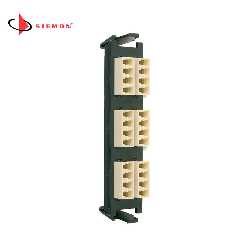 SIEMON RIC-F-LC24-01C Panel FO, con 24 Acopladores, LC MM SM, Negro LC DUPLEX