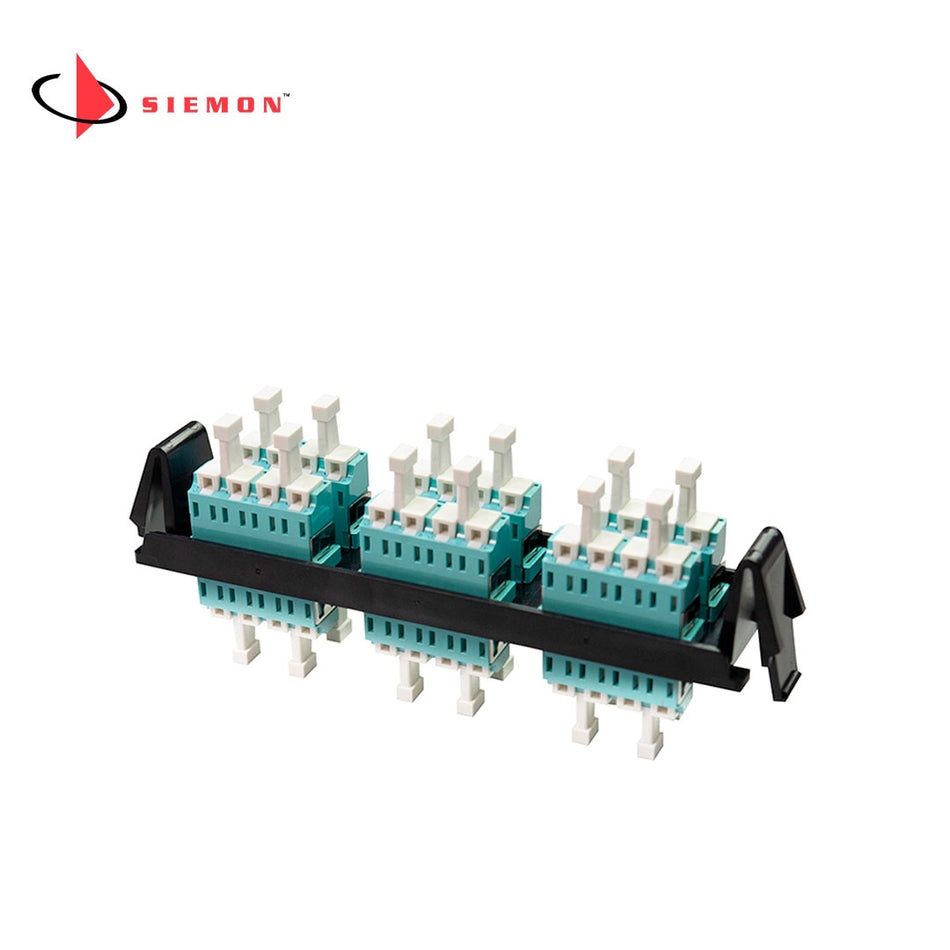 SIEMON RIC-F-LCQ24-01C Panel FO, 24 Quick-Pack, 6 Conectores LC Quad ,MM- M Negro
