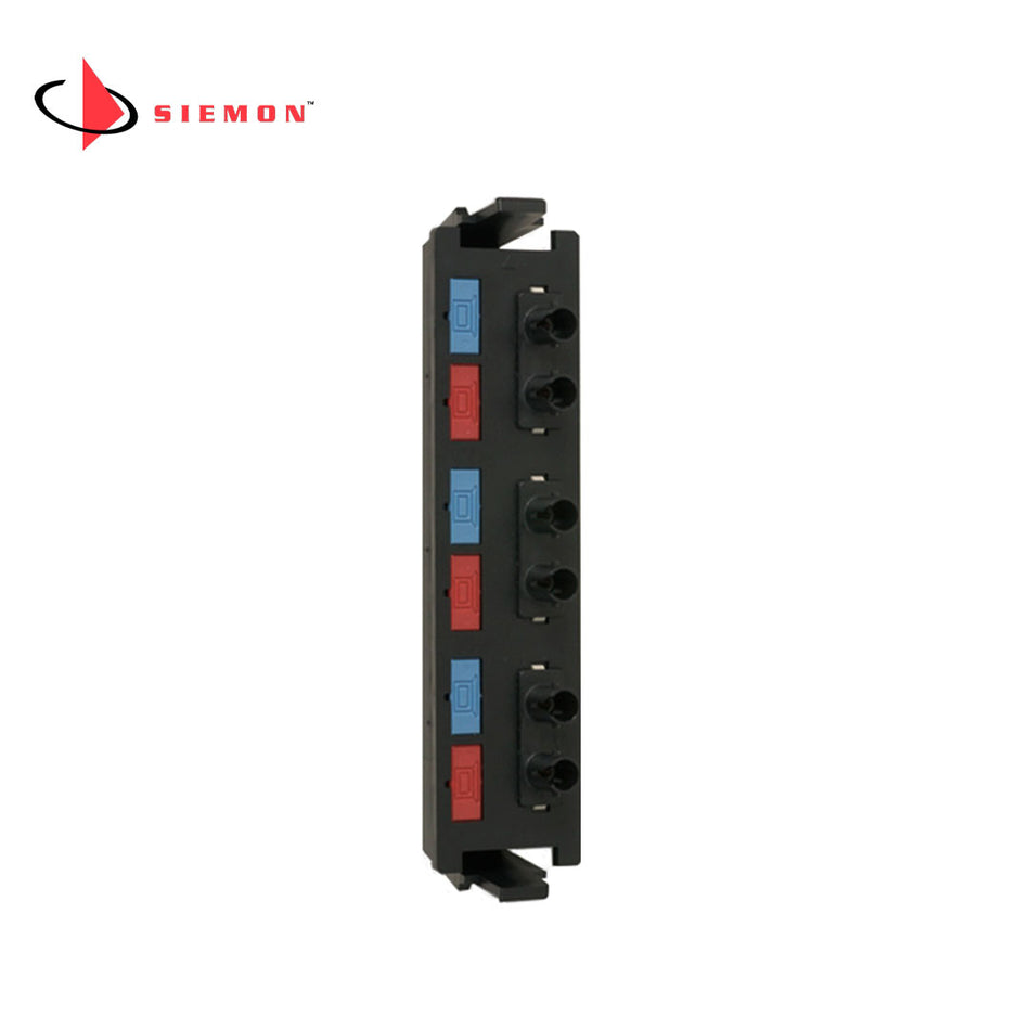 SIEMON RIC-F-SA6-01 Panel FO 6 Acopladores ST MM/SM Negro