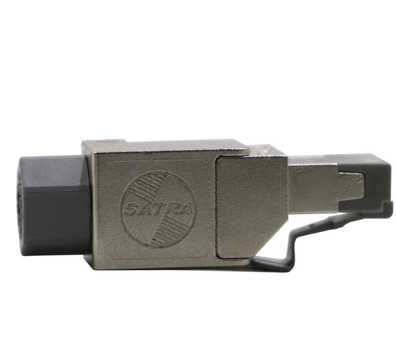 Conector plug macho rj45 Categoria 6A SATRA 103040001 blindado. No requiere herramienta para su terminacion