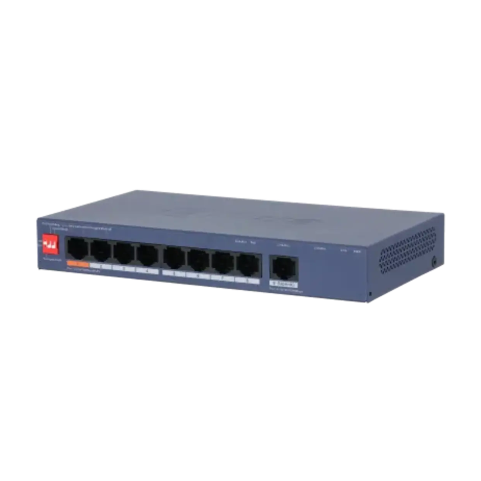 DAHUA DH-CS4009-8ET1GT-60 SWITCH POE CLOUD (DOLYNK) L2 9P (8P POE 10/100 + 1P UPLINK GIG), 60W (DIP: WATCHDOG/EXTEND 250M)