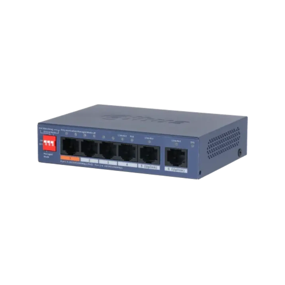 DAHUA DH-CS4006-4GT-60 SWITCH POE CLOUD (DOLYNK) L2 6P (4P POE 10/100/1000 + 2P UPLINK GIG), 60W (P1 60W)